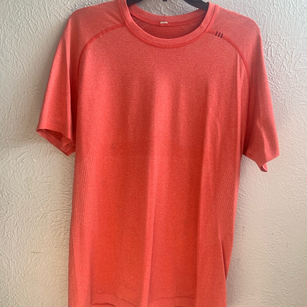 Lululemon Sunset Orange Metal Vent SS Shirt